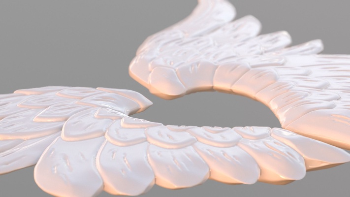 heart wings jewel pinshape 3d print model - Mito3D