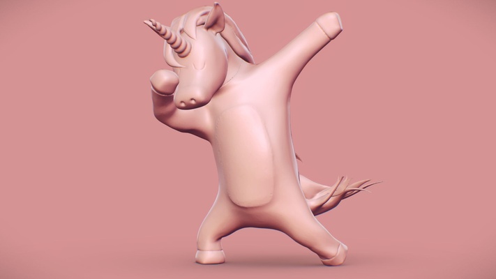 kawaii unicórnio alfinete 3d print model - Mito3D