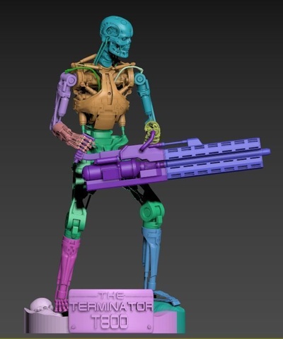 exterminador futuro t 800 alfinete 3d print model - Mito3D