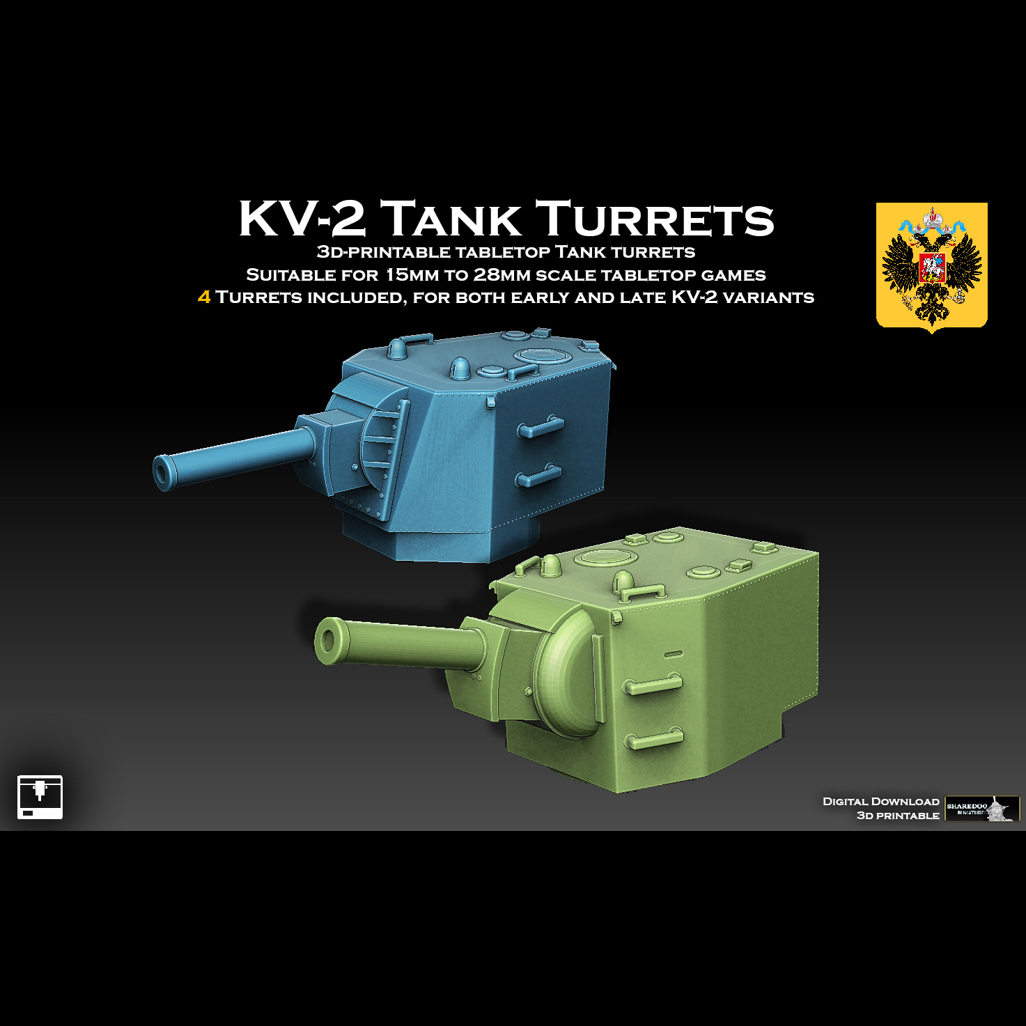 kv 2 tanque torreta forma alfiler martillo guerra 3D print model - Mito3D