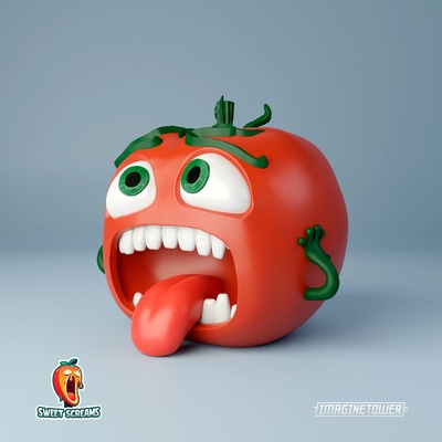 mampfen tomate niedlich charakter pinshape 3d print model - Mito3D