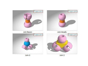 popcorn joins pinshape 3d-design popcorn 3d print model - Mito3D