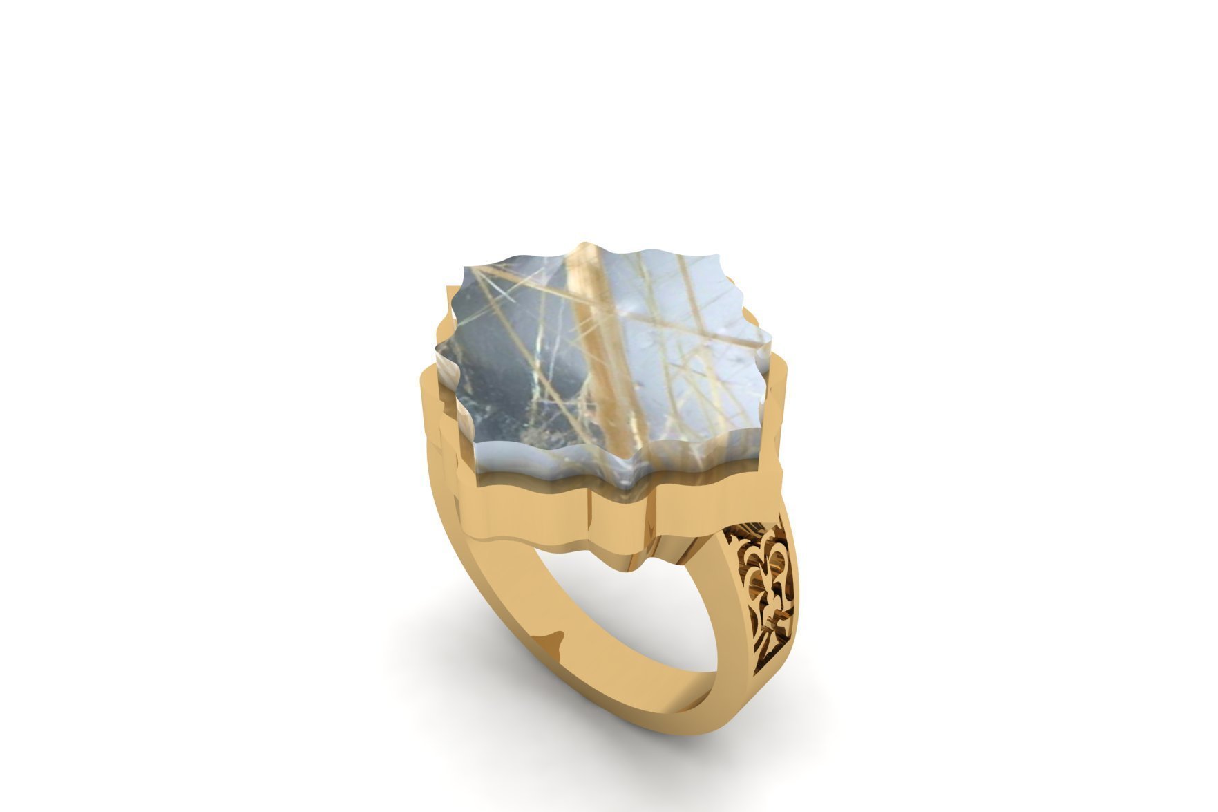 gold signet ring r 206 pinshape signet-ring 3D print model - Mito3D