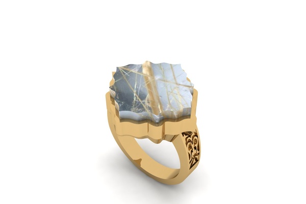 gold signet ring 206 pinshape signet ring 3d print model - Mito3D