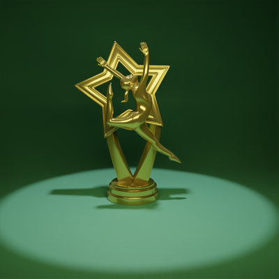 étoile trophée gymnastique or ballet forme d'épingle 3d print model - Mito3D