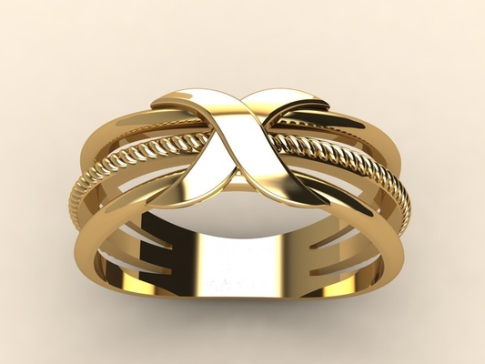 cruzar anillo 002 forma alfiler anillos 3d print model - Mito3D