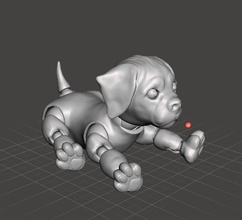 3d jointed puppy dog lying pinshape 3d-design 3d print model - Mito3D