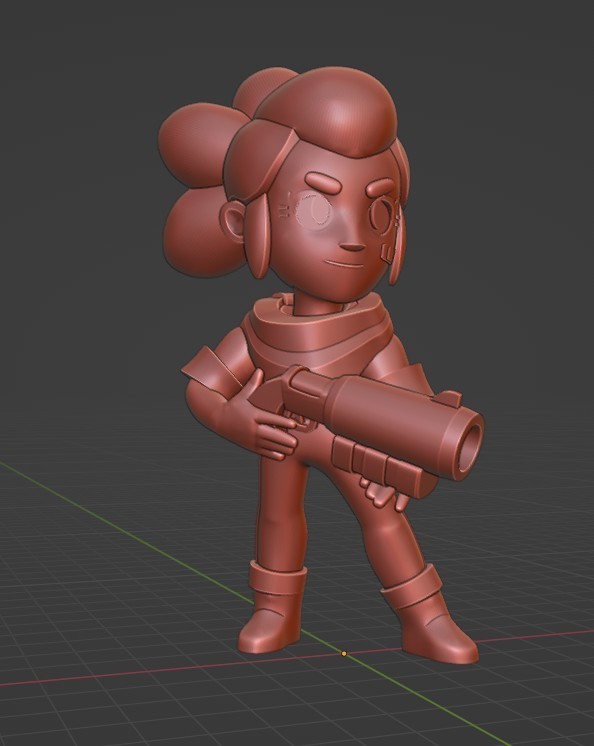 rissa stelle shelly forma spillo brawlstars 3D print model - Mito3D