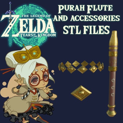 purah flauta pequeno acessórios alfinete zelda 3d print model - Mito3D