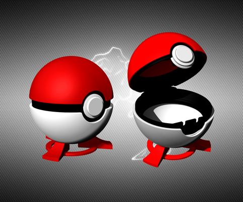 pokeball classico funzionale forma spillo 3d print model - Mito3D