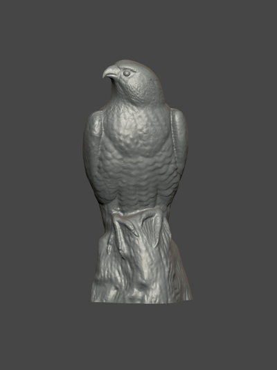 falcão estátua arte animal alfinete 3d print model - Mito3D