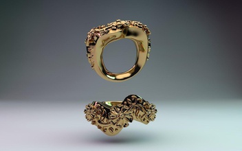 floreal ring pinshape jewlery silver gold gold14k retro flower pendant art rings jewelry 3d print model - Mito3D