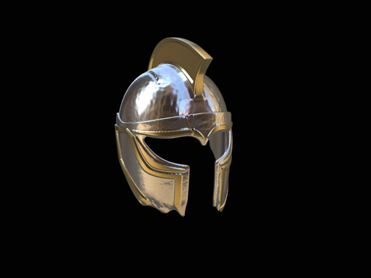 2 broken helmet fantasy sparta pinshape greece antiquity gladiator game armour cosplay medieval videogame rome decoration viking armament warcraft history sword weapon 3d print model - Mito3D