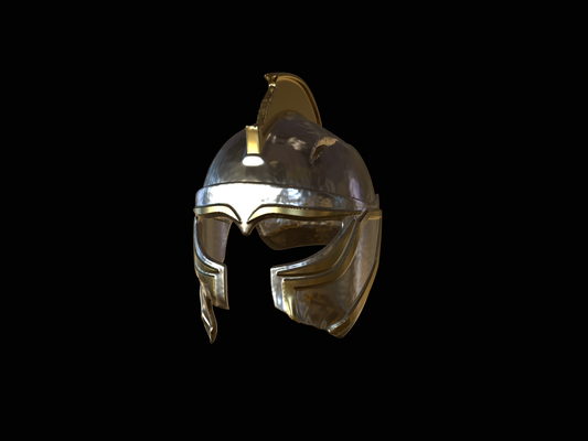 3 broken helmet fantasy sparta pinshape greece antiquity gladiator game armour cosplay medieval videogame rome decoration viking armament warcraft history sword weapon 3d print model - Mito3D