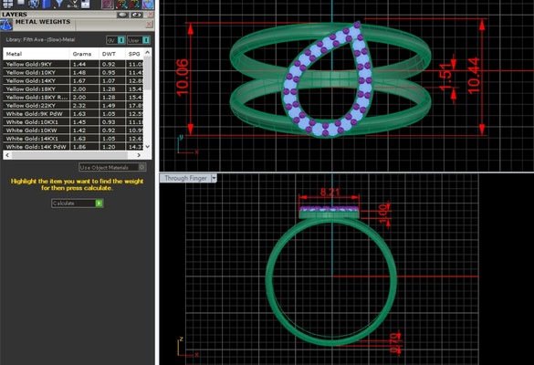 lágrima anillo 006 forma alfiler ring jewelry 3d print model - Mito3D