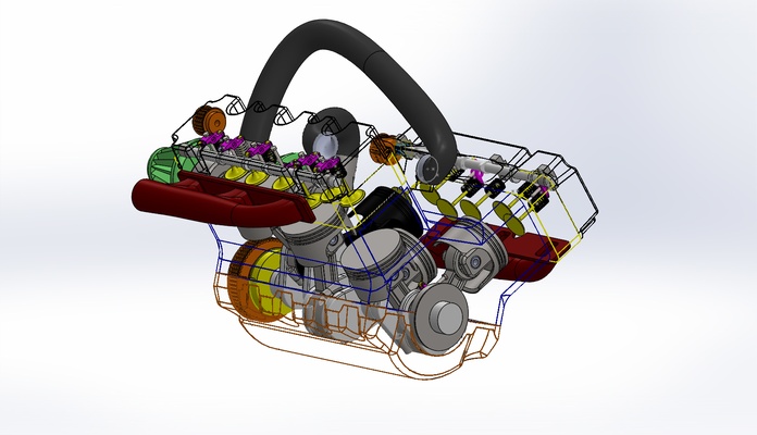 moderno motor partes montagem prática diversão educação alfinete 3d print model - Mito3D