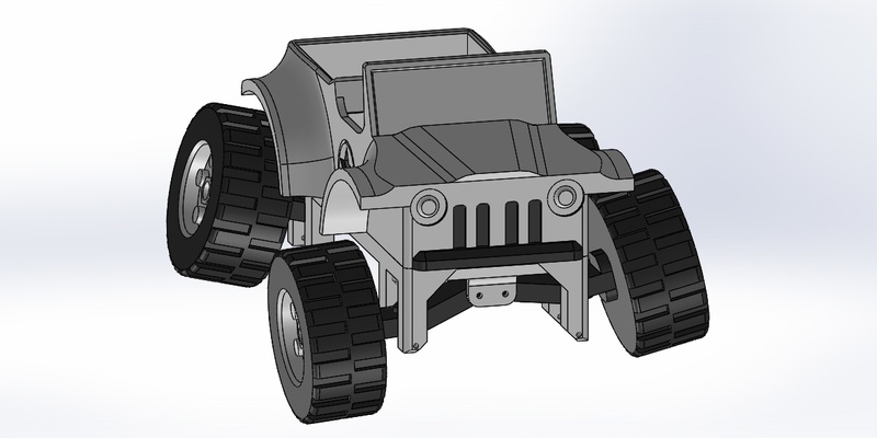 jipe carro brinquedo individual suspensões alfinete jeepcar toy 3d print model - Mito3D