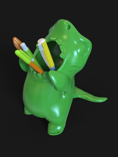 organizer shark pinshape pen 3d print model - Mito3D