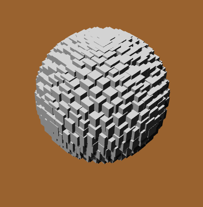 sphere formed by cubes pinshape art 3d print model - Mito3D