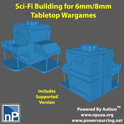 petit ville bâtiment 6mm 8mm sci jeux guerre forme d'épingle battletech 3d print model - Mito3D