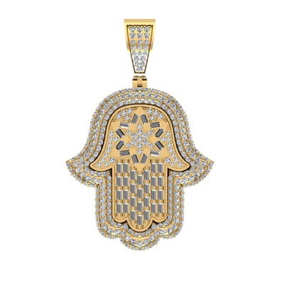 ancien hamsa main pendentif forme d'épingle stl 3d print model - Mito3D