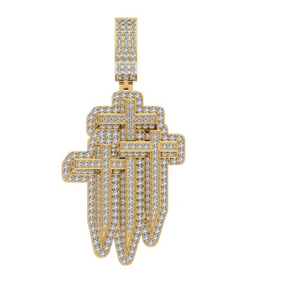 hamsa hand cross pendant pinshape stl files 3d print model - Mito3D