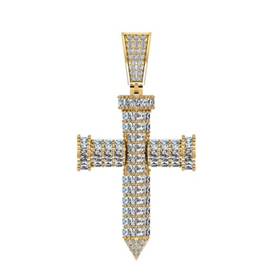 fancy cross pendant pinshape stl 3d print model - Mito3D