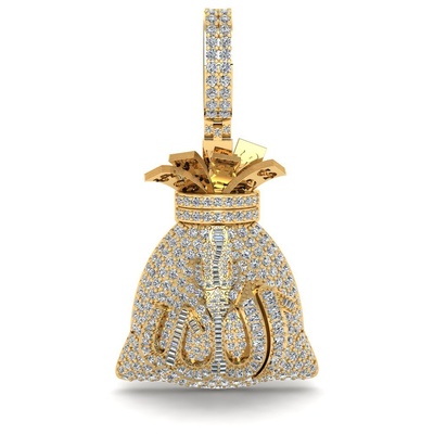 allah money bag pendant pinshape stl 3d print model - Mito3D