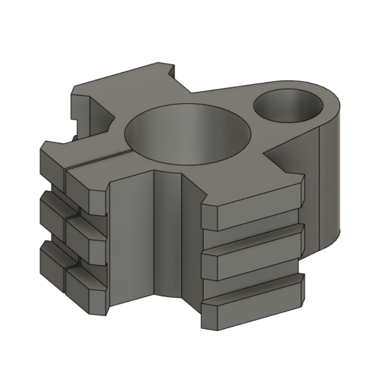 soporte ca para fusil pr900 tres rails montura forme d'épingle pcp 3D print model - Mito3D