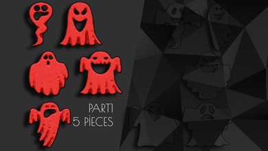 halloween ornaments part1 5piece pinshape 3dprinting toy ornament ghost 3d print model - Mito3D