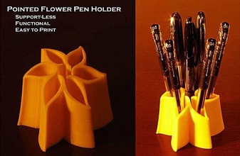 pointed flower pen holder pinshape studio office brush pencil 3d print model - Mito3D