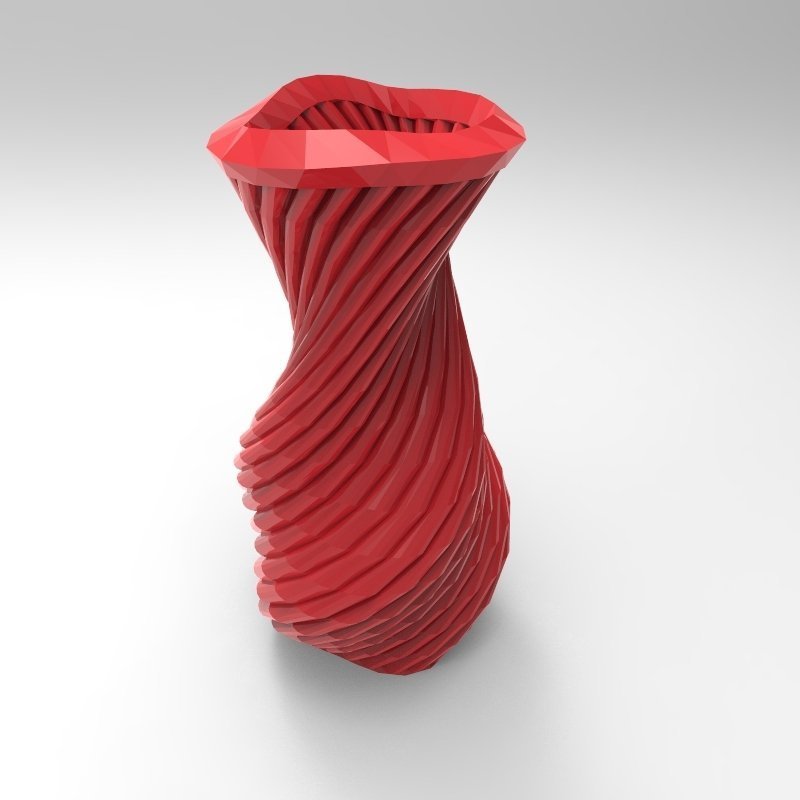 vase pinshape twisted 3D print model - Mito3D