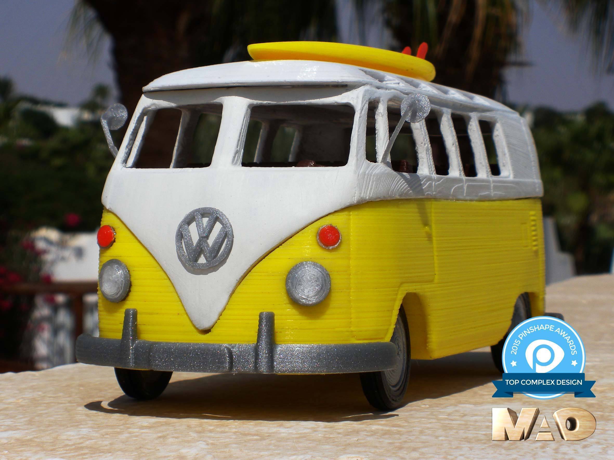 hippie van pinshape toy car assemblable modello 3D print model - Mito3D