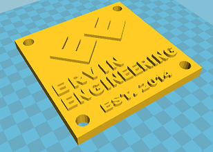 ervin engineering plaque pinshape logo 3d print model - Mito3D