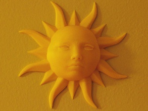 sun face pinshape woman girl female hanging plaque sunshine 3d print model - Mito3D