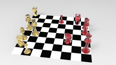 classique pièces d'échecs support mural impression 3d pinshape wall art échecs Imprimé concours 3d print model - Mito3D