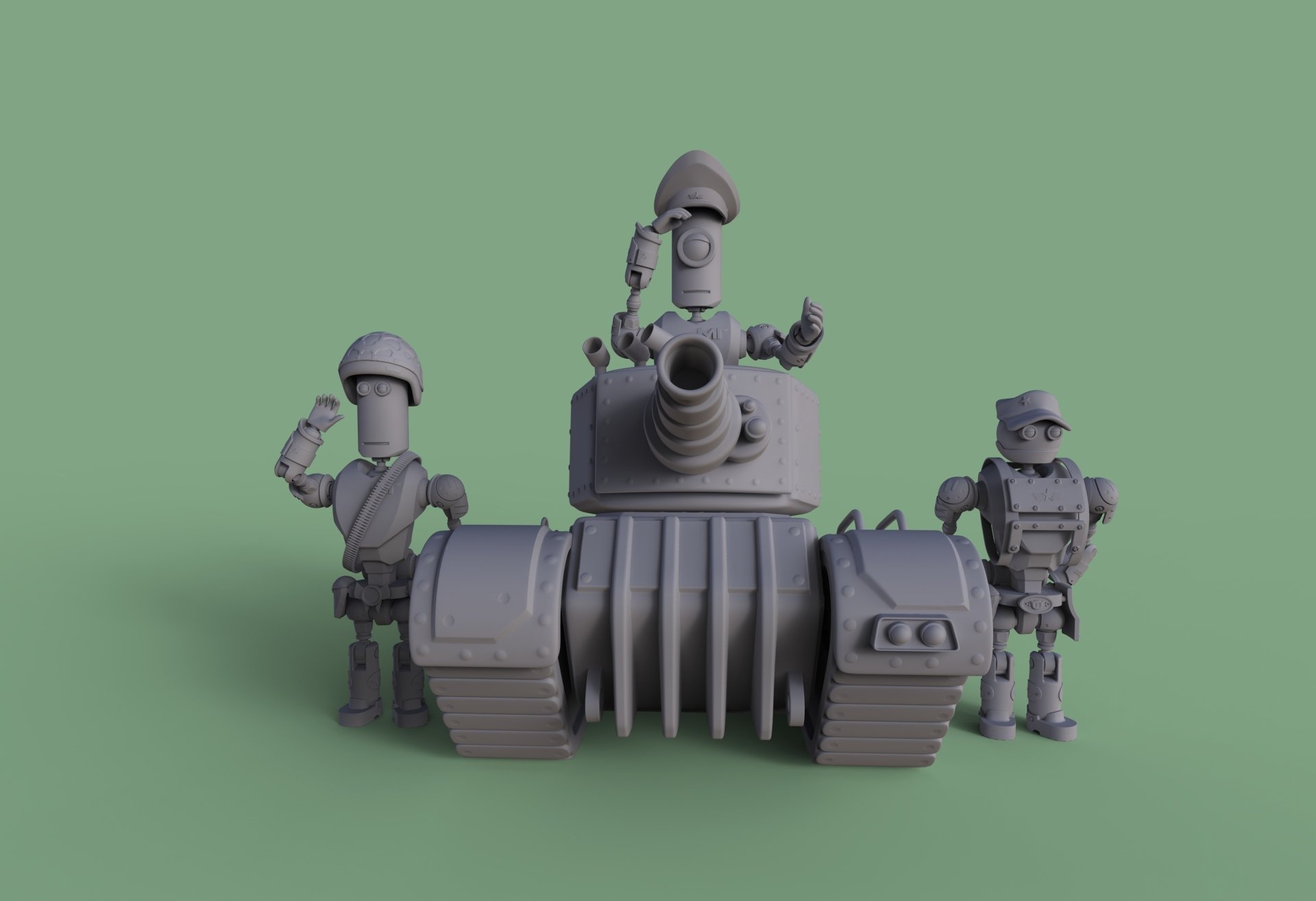 mt support squad pinshape cartoon stylized nerd geek funny myart robot makertron-design-contest 3D print model - Mito3D