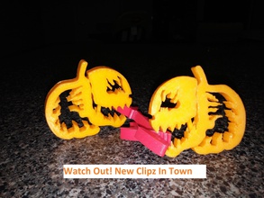 pumpkin jack lantern clipz halloween ready snack pinshape bag clips clip organize animal 2015 3d print model - Mito3D