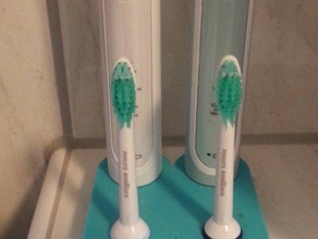 double philips sonicare stand pinshape toothbrush 3d print model - Mito3D