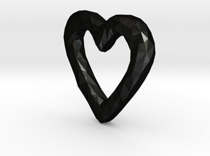 rough heart pinshape facet facets shiny surface pendant necklaces necklace love low-poly-3d-printing-design-contest 3d print model - Mito3D