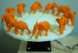 passeio elefante 3d zoetrope pinshape design 3d print model - Mito3D
