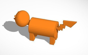 dog monopoly pikachu tail pinshape 3d-design 3d print model - Mito3D