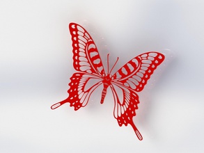butterfly v1 rot pinshape buterfly Schmetterlinge Schmetterling 3d print model - Mito3D