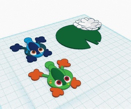 frog flipper lily pad game - work progress pinshape 3d-design 3d print model - Mito3D