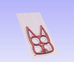 savunma kedi Anahtarlık pinshape knuckles 3d tasarım 3d print model - Mito3D