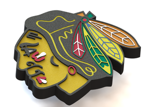 chicago blackhawks logo pinshape hockey glace lnh 3dmodel logo3d 3d print model - Mito3D