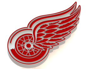 detroit red wings logotipo pinshape rojo alas 3dmodel logo3d hockey hielo nhl 3d print model - Mito3D