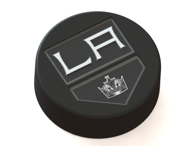 los angeles kings logo ice hockey puck pinshape 3dmodel ghiaccio nhl logo3d 3D print model - Mito3D