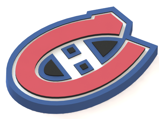 canadiens montréal logo pinshape hockey glace 3dmodel lnh logo3d 3D print model - Mito3D