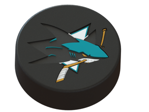 san jose sharks logotipo ice hockey puck pinshape tubarões nhl hóquei gelo Modelo 3d logo3d 3d print model - Mito3D